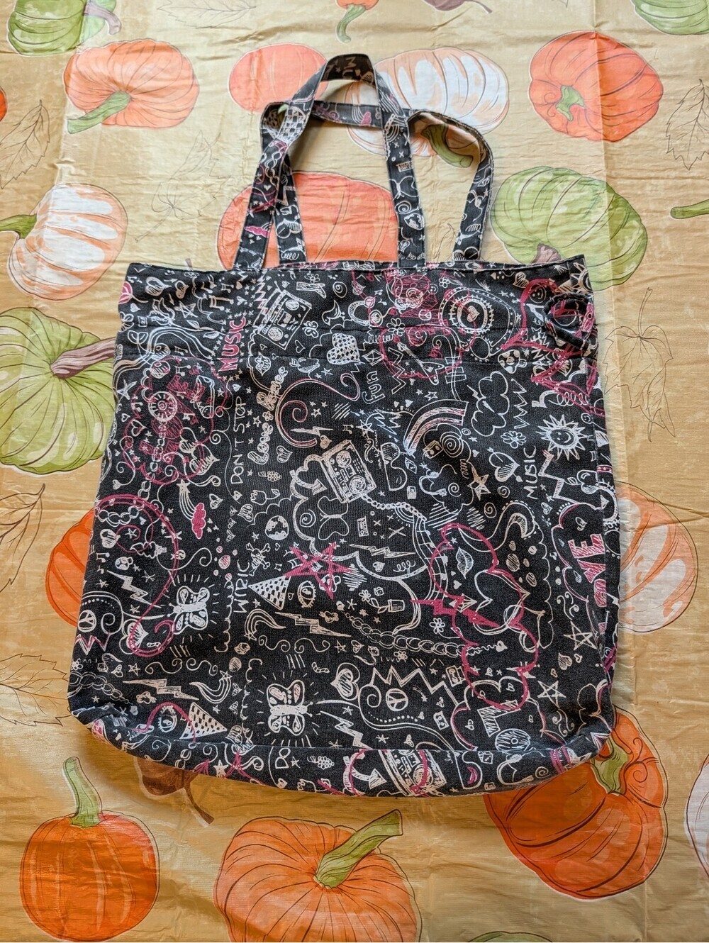 Street Wear Society Canvas Bag – Pink & Black Music Theme